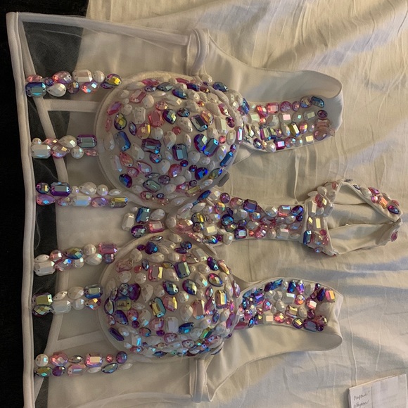 FashionNova Halter Top Bustier with stones in L - Picture 2 of 9